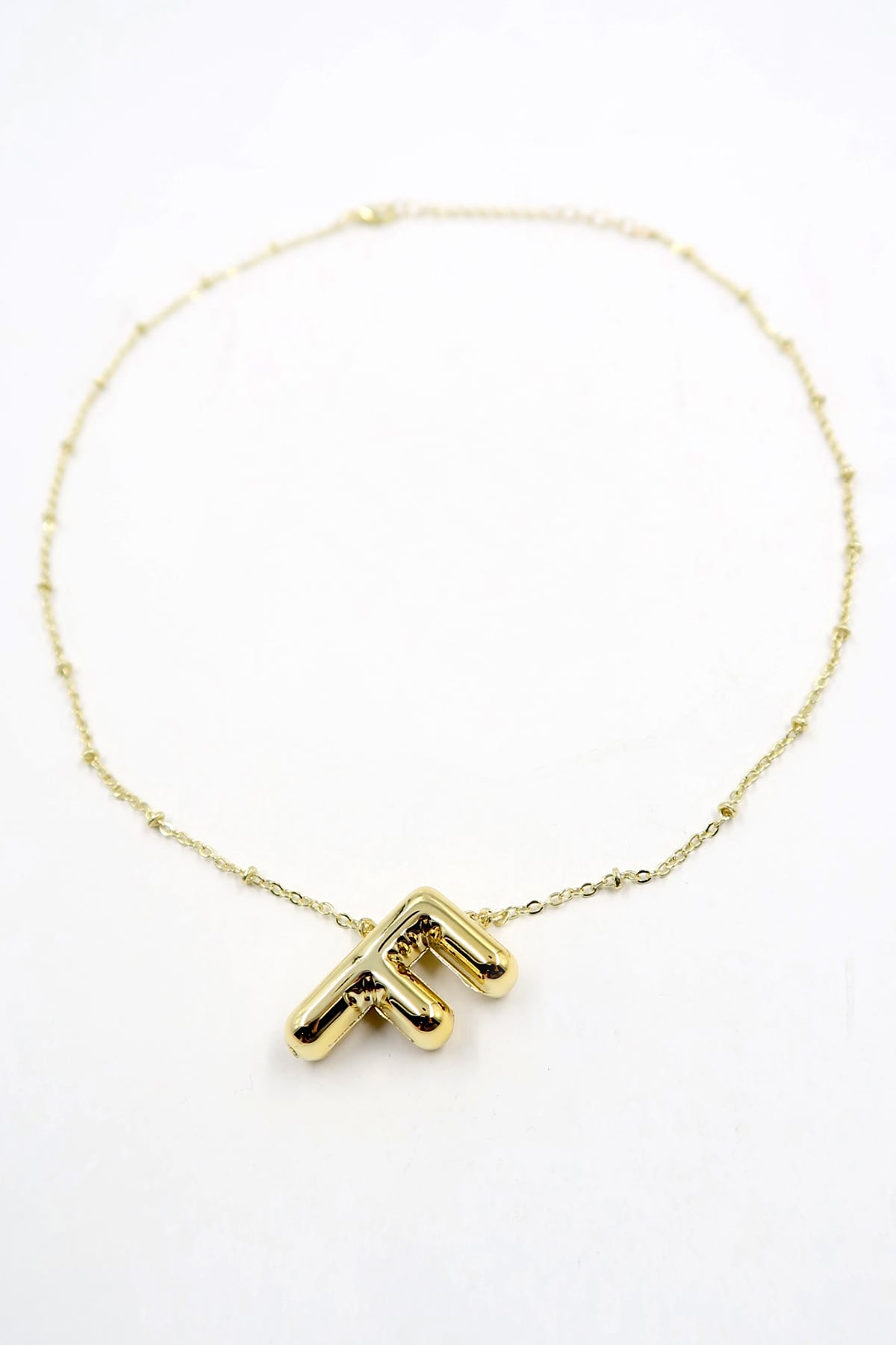 3 Boyutlu F Harfi Gold Kolye - Gold