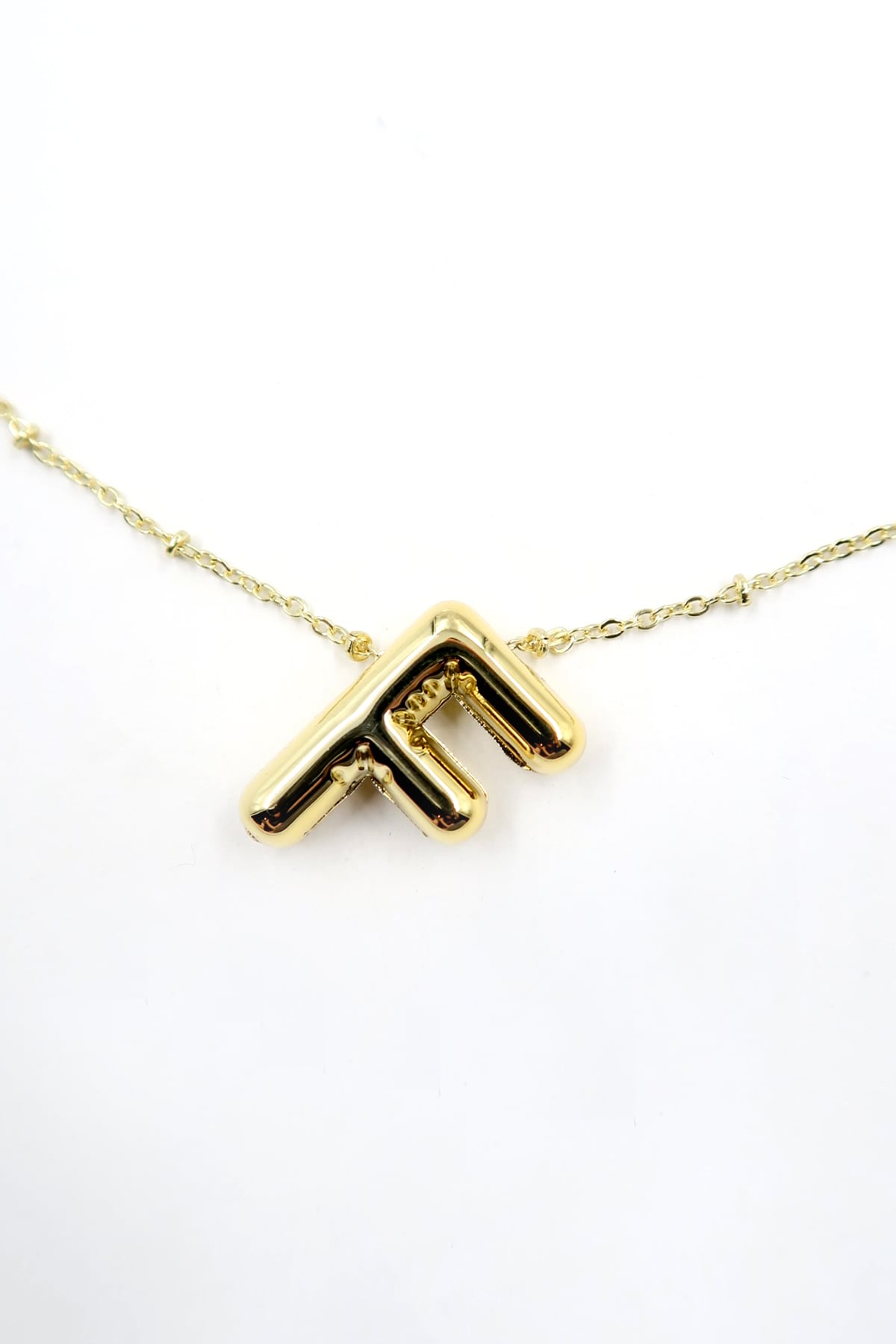 3 Boyutlu F Harfi Gold Kolye - Gold