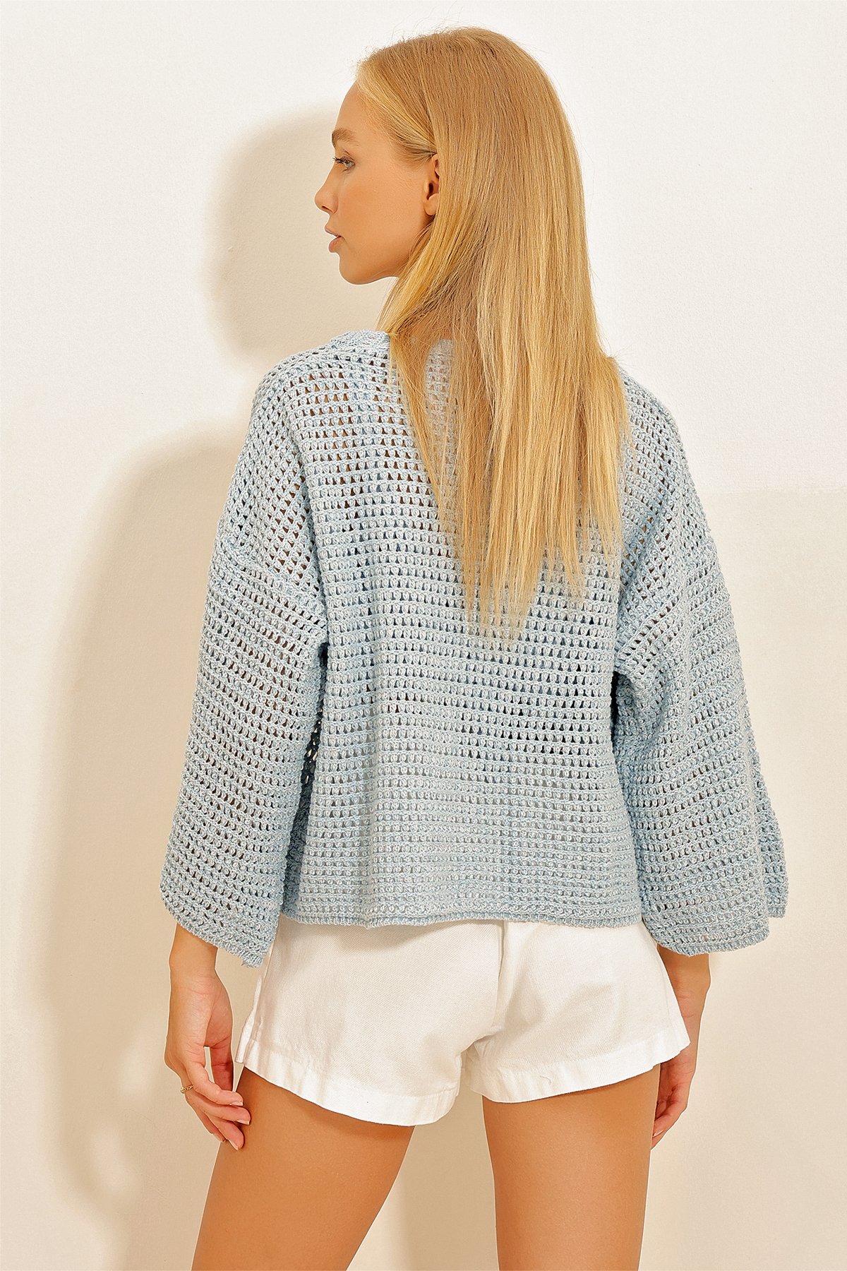 Ajurlu Hırka - Mavi