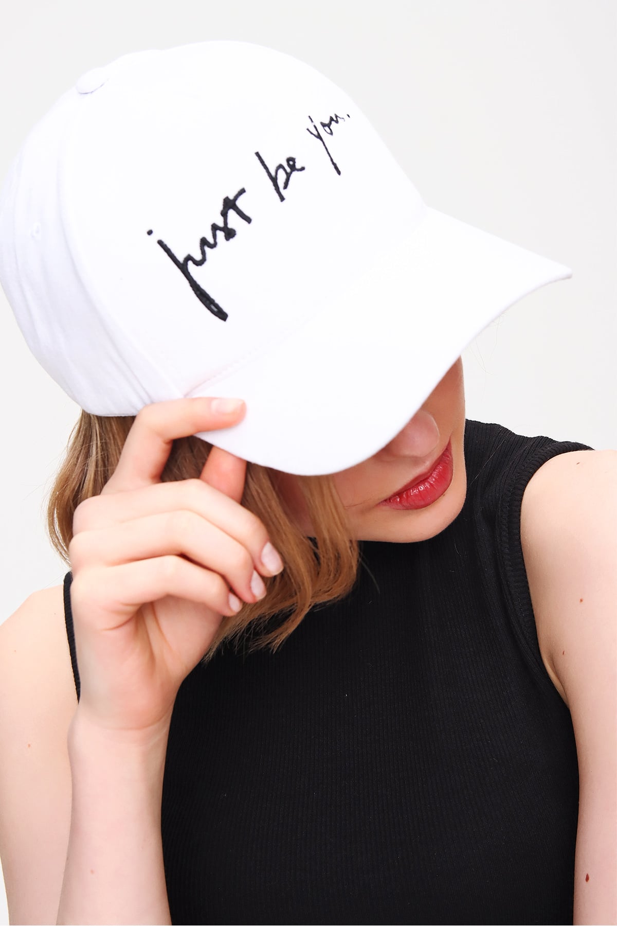 Baskılı Unisex Şapka - Beyaz