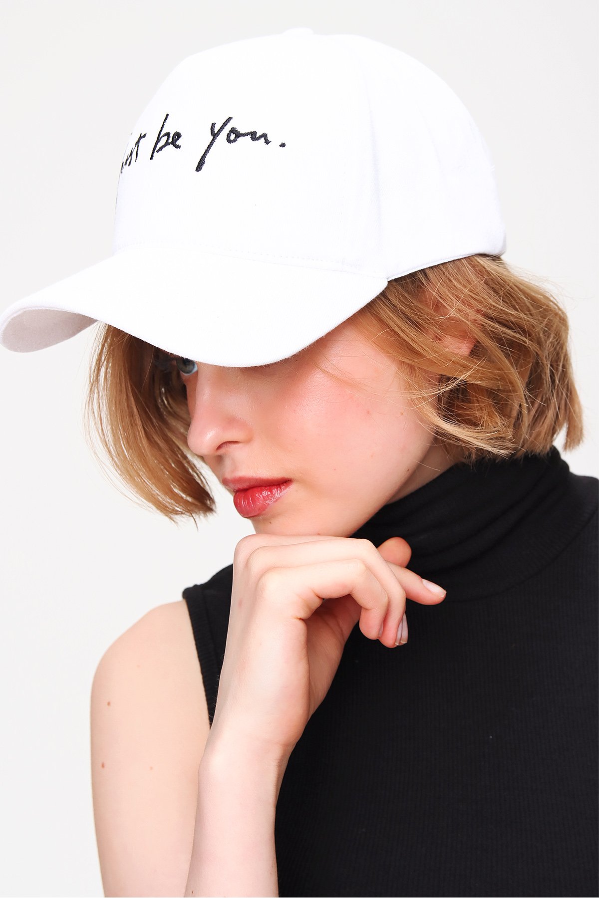 Baskılı Unisex Şapka - Beyaz
