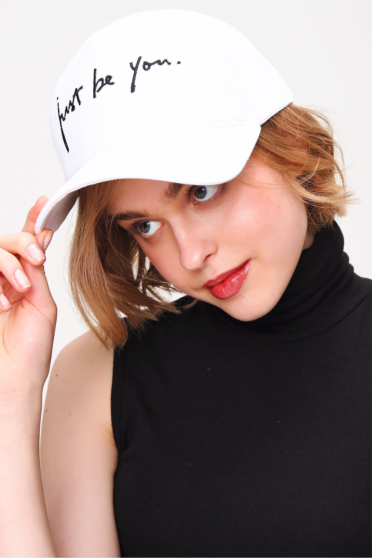 Baskılı Unisex Şapka - Beyaz