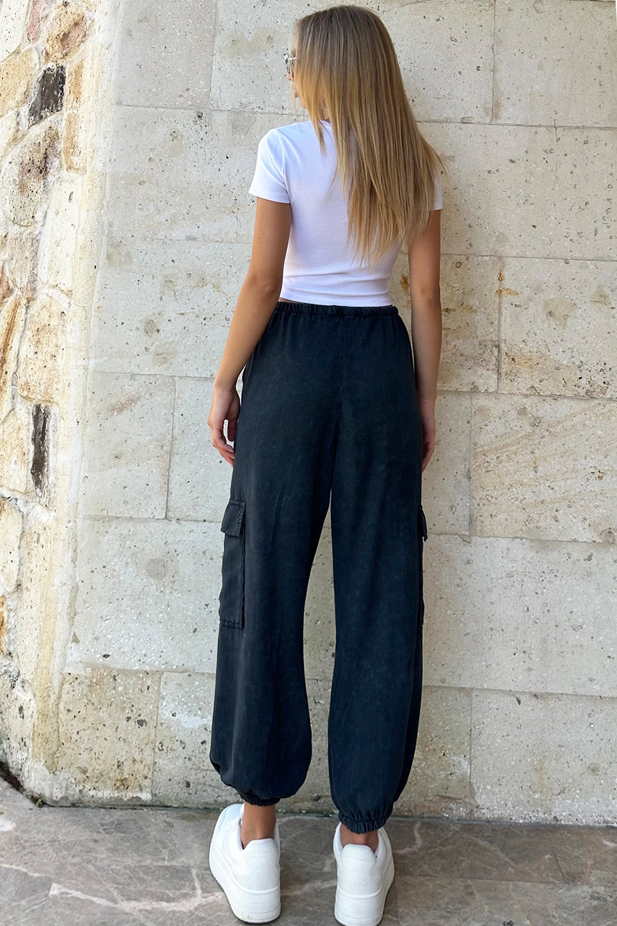 Beli Lastikli Kargo Jogger Pantolon - Antrasit