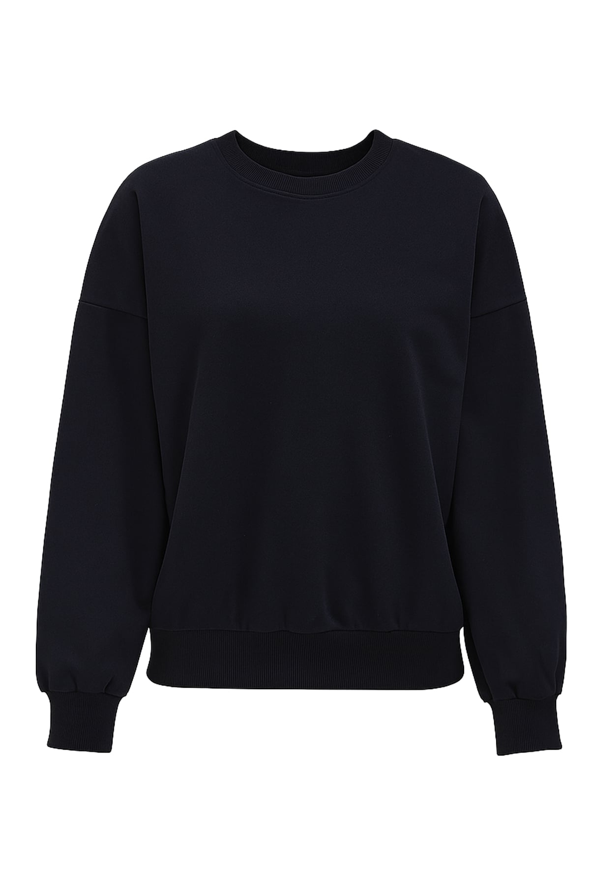 Bisiklet Yaka Oversize Basic Sweatshirt - Lacivert