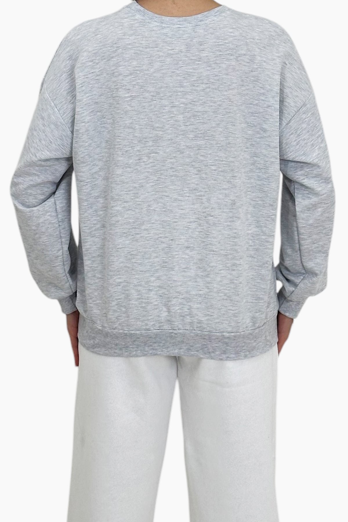 Bisiklet Yaka Oversize Mevsimlik Basic Sweatshirt - Karmelanj