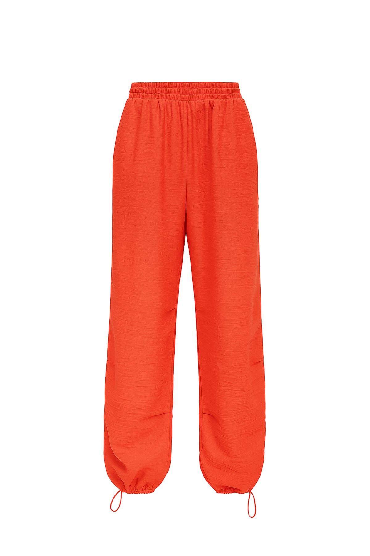 Çift Cepli Aerobin Keten Pantolon - Turuncu