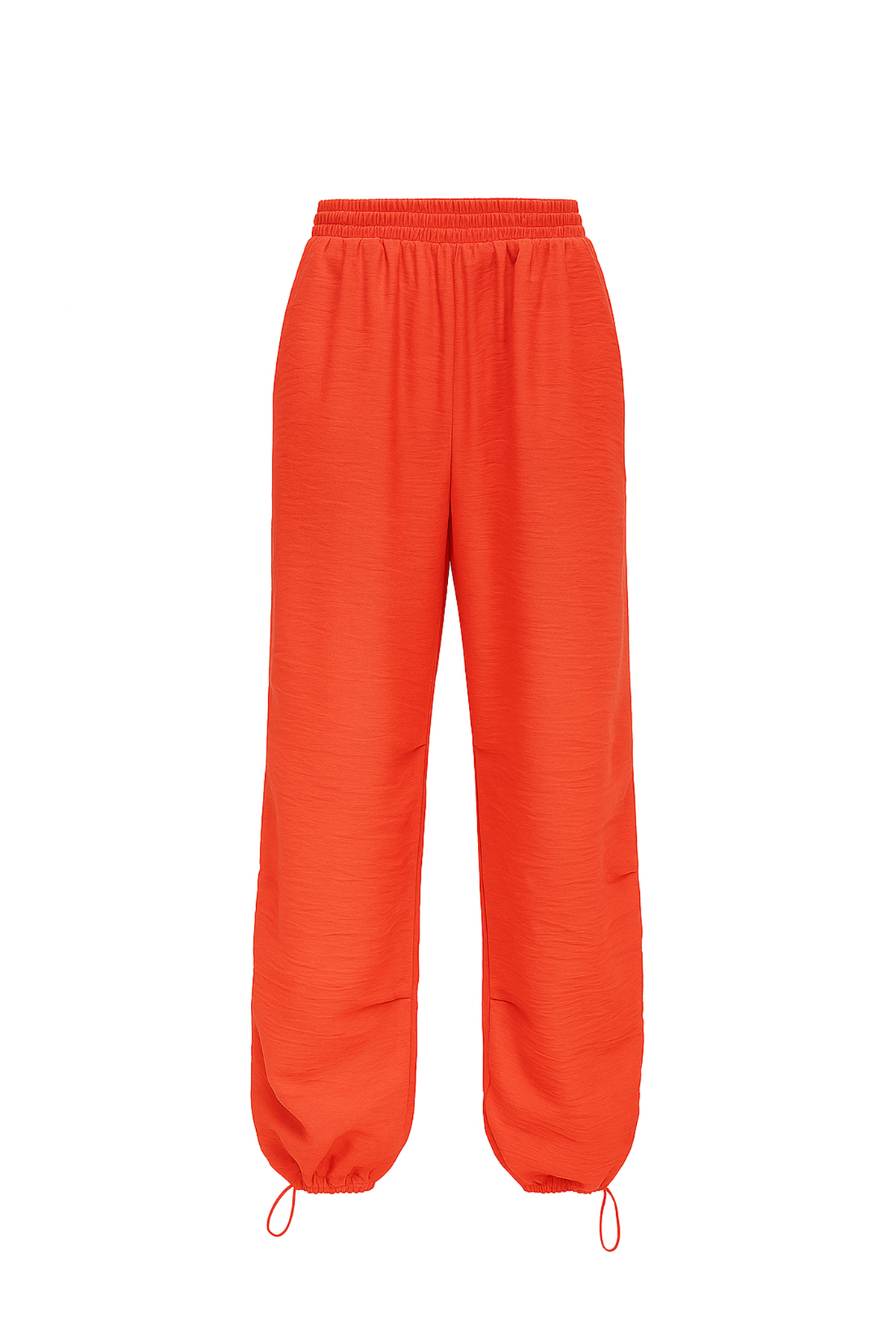 Çift Cepli Aerobin Keten Pantolon - Turuncu