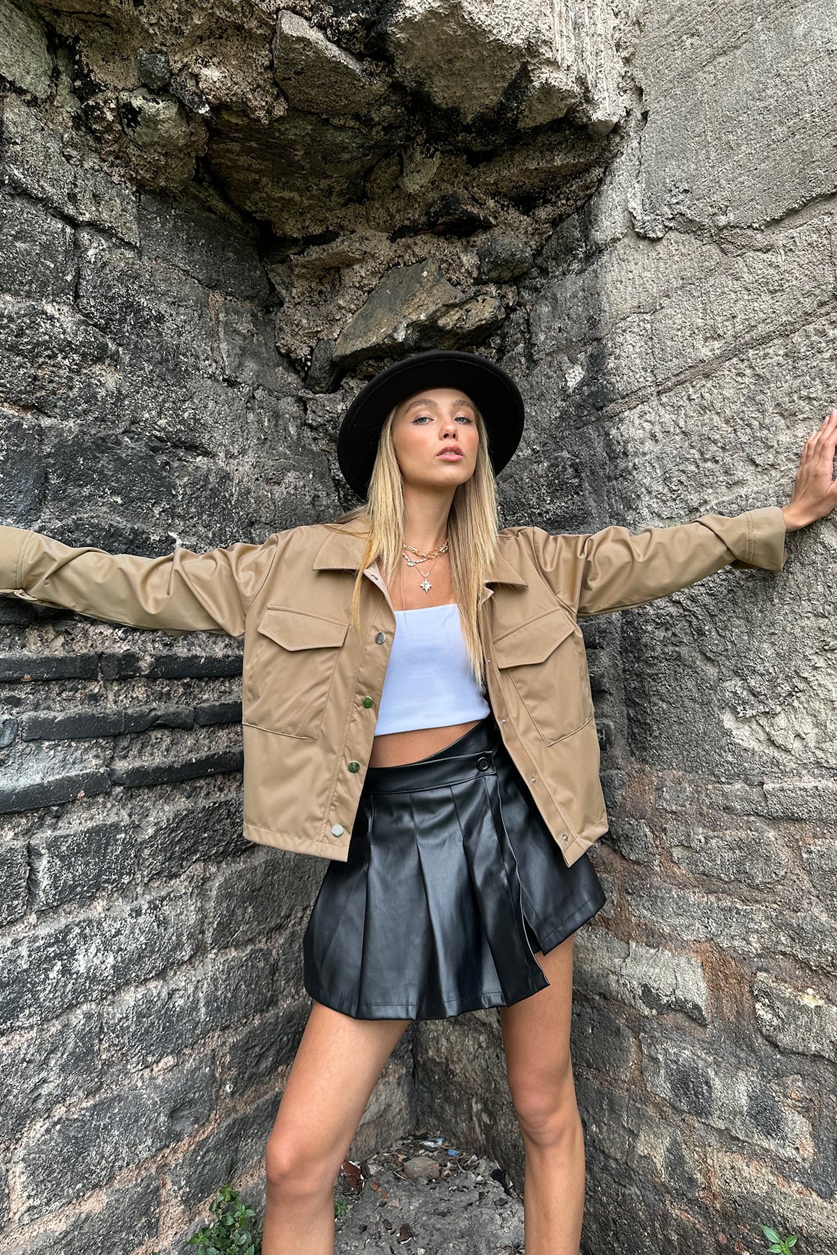 Çift Cepli Mevsimlik Ceket - Bej