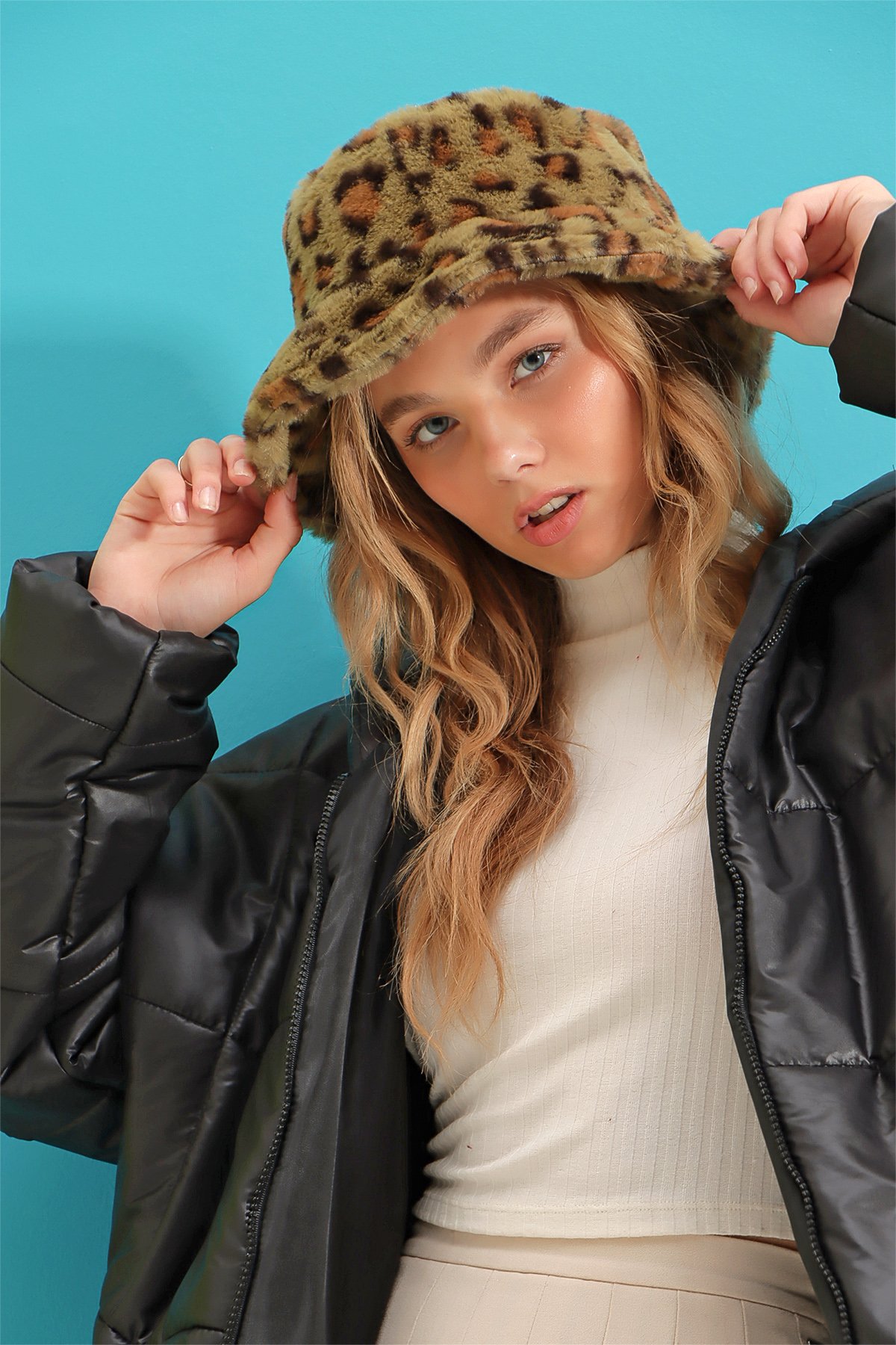 Dalmaçya Desenli Bucket Şapka - Bej