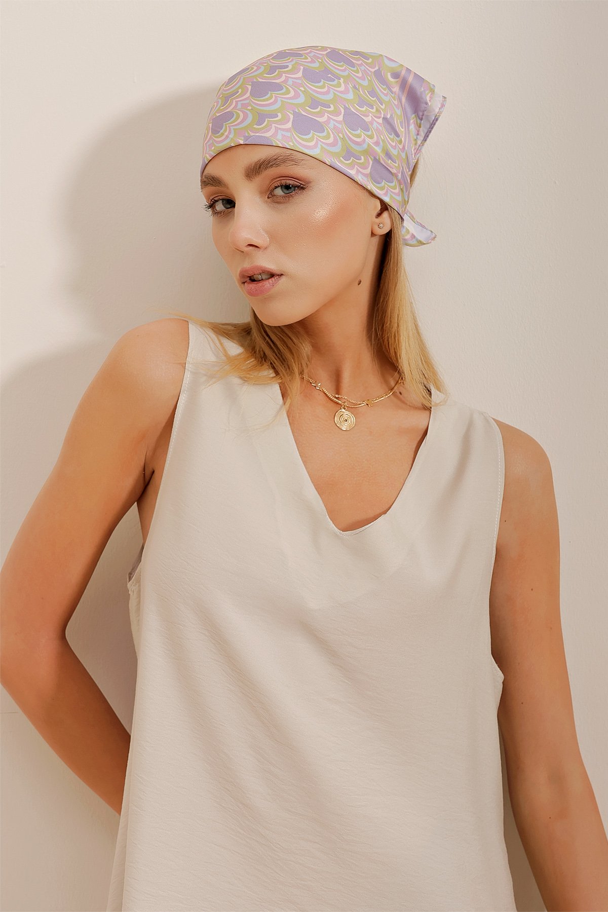 Desenli Bandana - Yağ Yeşili