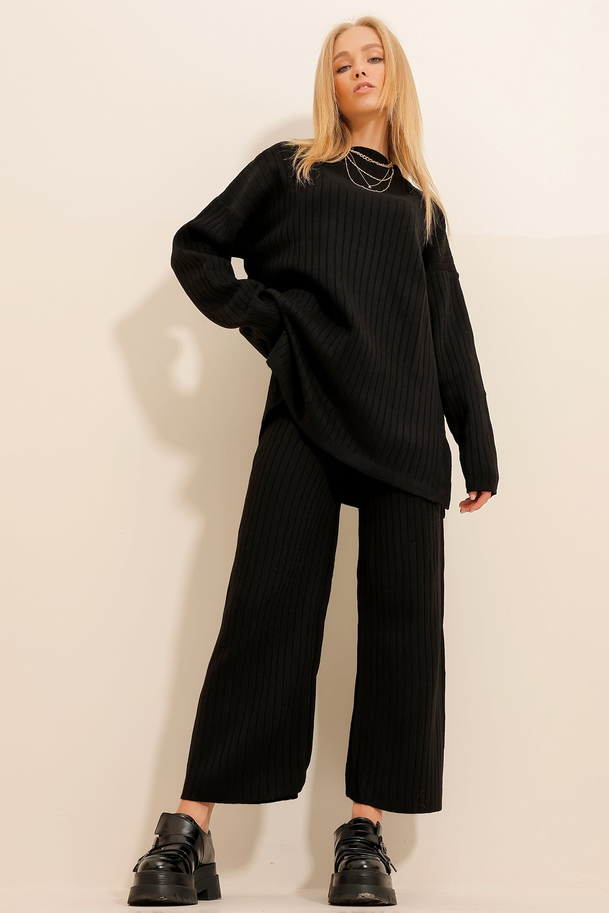İkili Triko Takım - Siyah