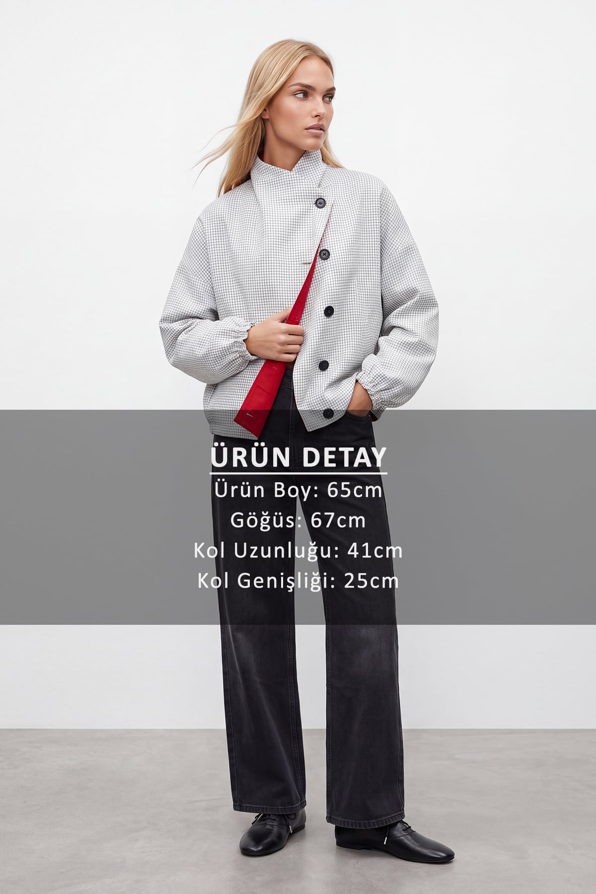 Kadın Beyaz Çift Cepli Oversize İçi Astarlı Mevsimlik Mont Alc-X15949