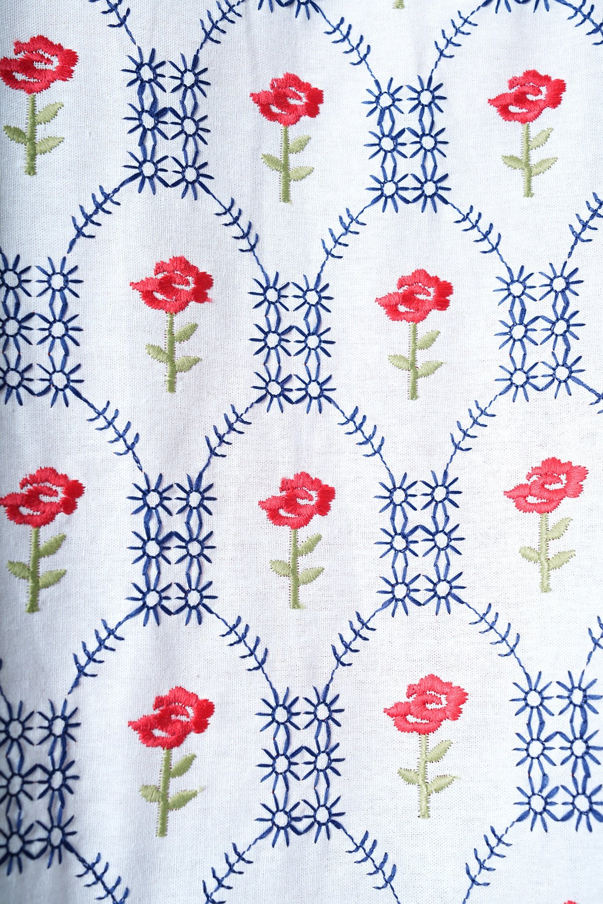 Kadın Ekru-Lacivert Çiçek Desenli Biyeli Dokuma Ceket Alc-X14934