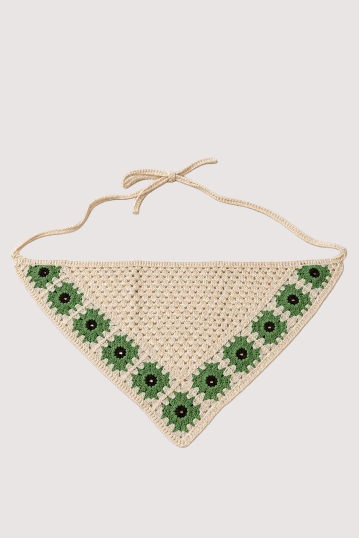 Kadın EKRU YEŞİL Çiçek Motifli Bandana ALC-X15560