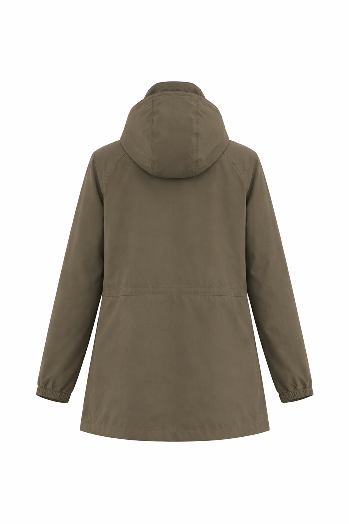 Kadın HAKİ Kapüşonlu Fermuarlı Çift Cepli Yağmurluk Ceket ALC-X12514