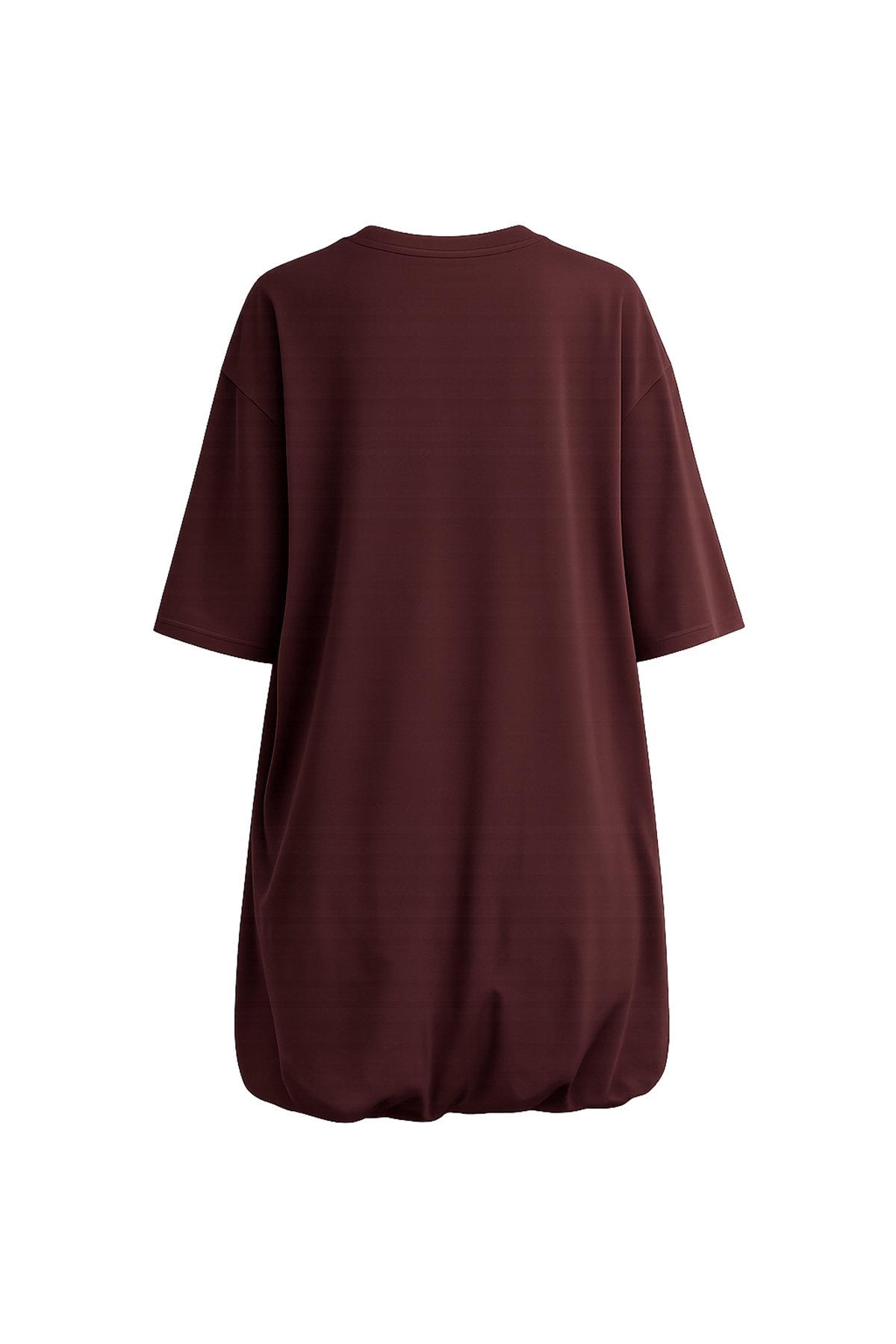 Kadın KAHVERENGİ BALON KESİM BİSİKLET YAKA OVERSİZE T-SHIRT ALC-X15248