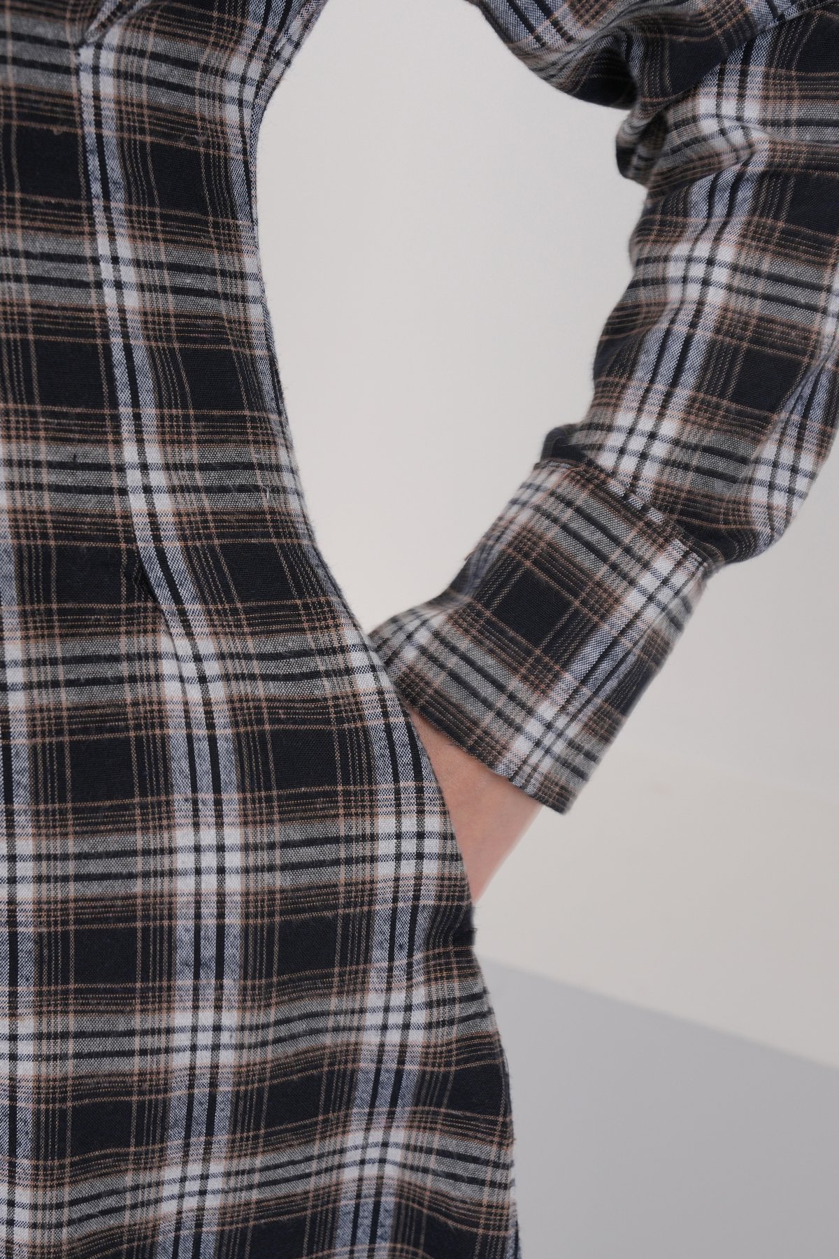 Kadın Kahverengi Çift Cepli Maxi Boy Pamuk Karışımlı Elbise Alc-X14912