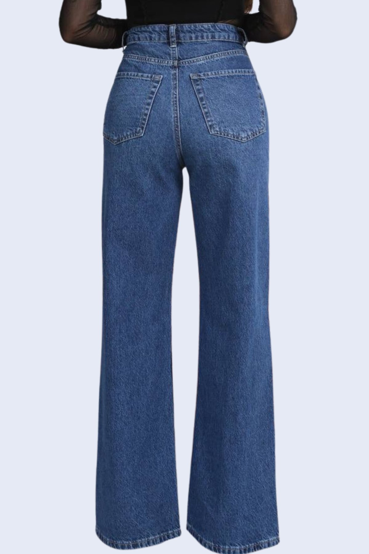 Kadın Koyu Mavi 5 Cepli Yıkamalı Boru Paça Jean Pantolon Alc-X15144