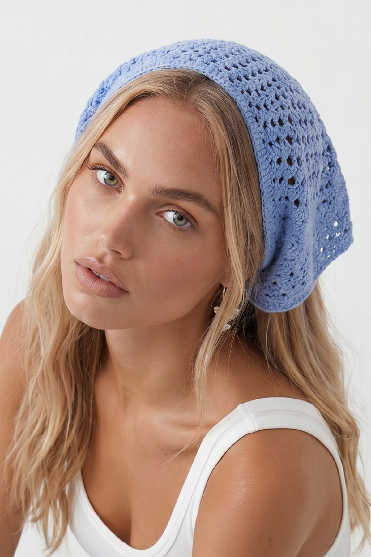 Kadın MAVİ Çiçek Motifli Bandana ALC-X15560