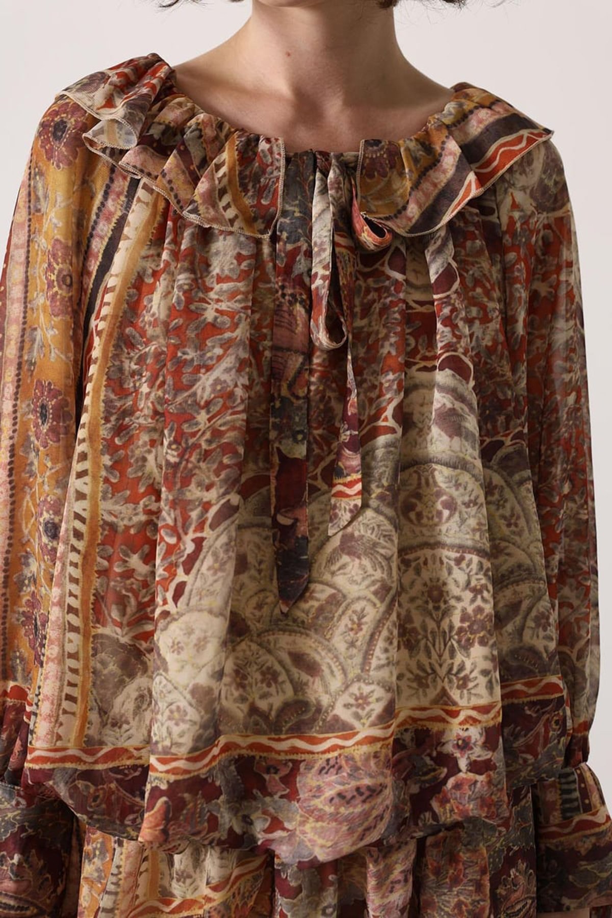 Kadın Multi Desenli Kat Kat Mini Elbise Alc-X15084