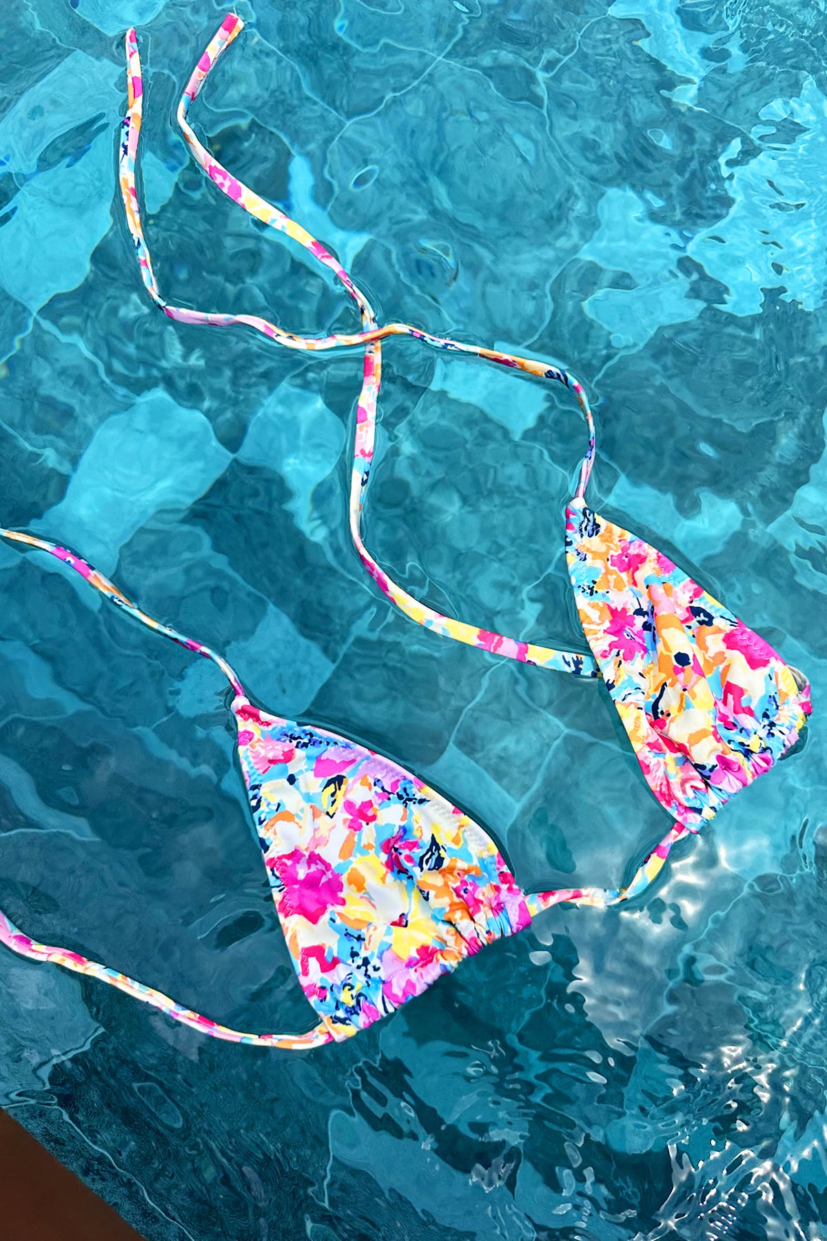 Kadın PEMBE Batik Desenli İpli Bikini PRM0909