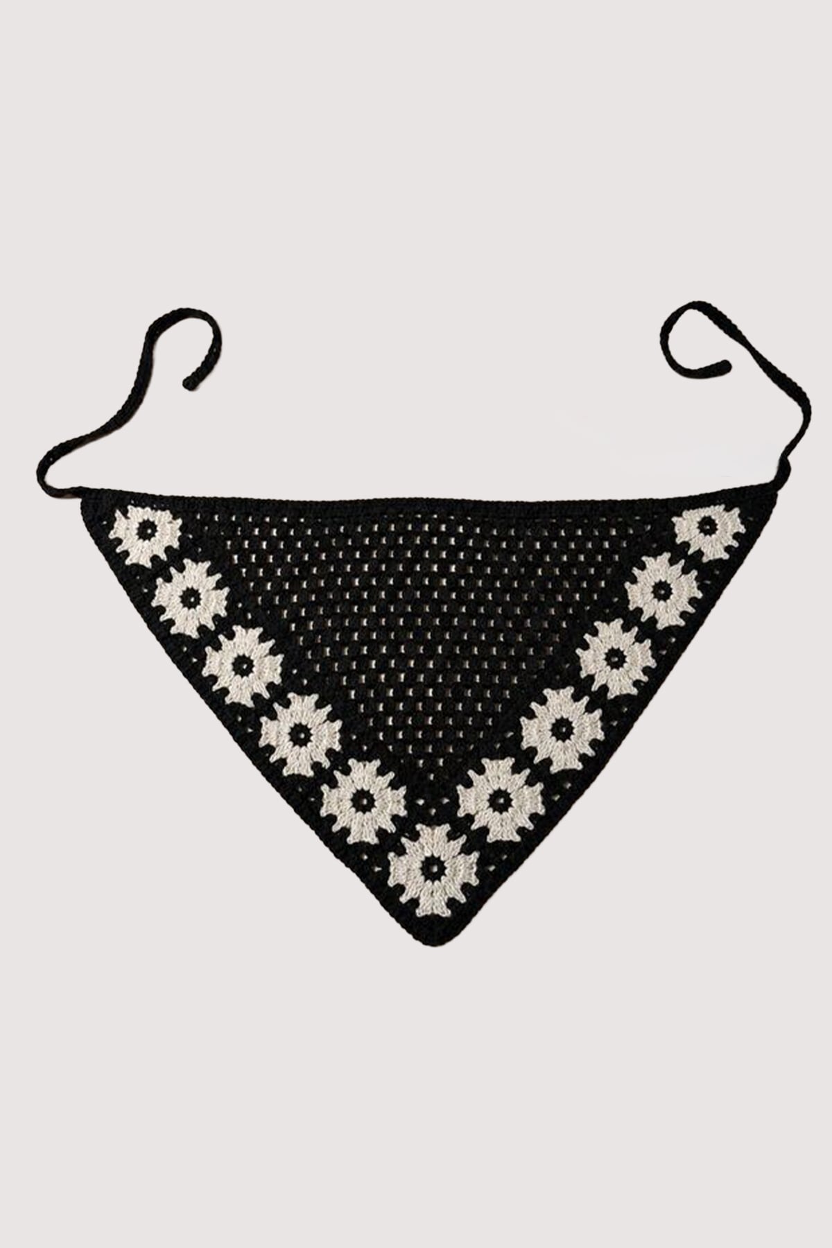 Kadın SİYAH Çiçek Motifli Bandana ALC-X15560