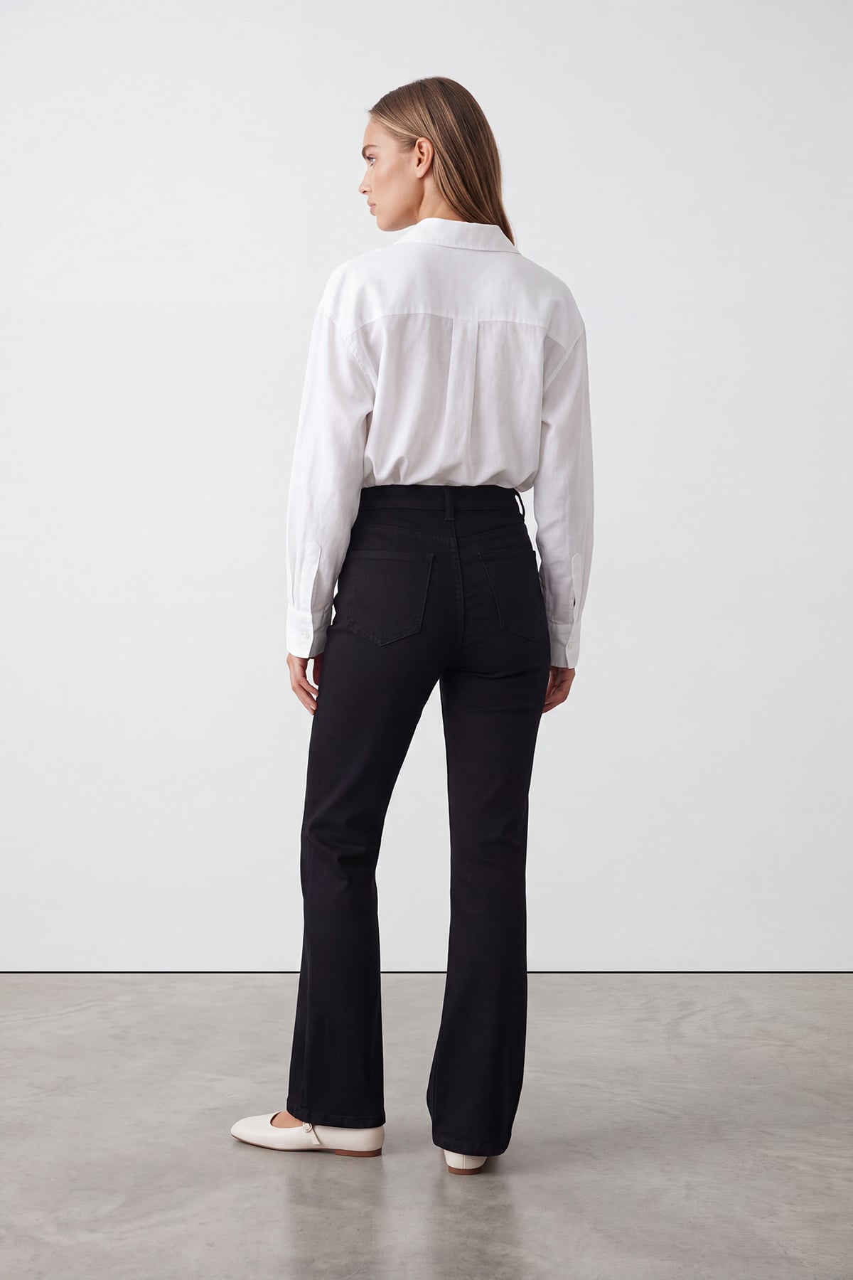 Kadın Siyah Yüksek Bel İspanyol Paça Gabardin Pantolon Alc-X15831