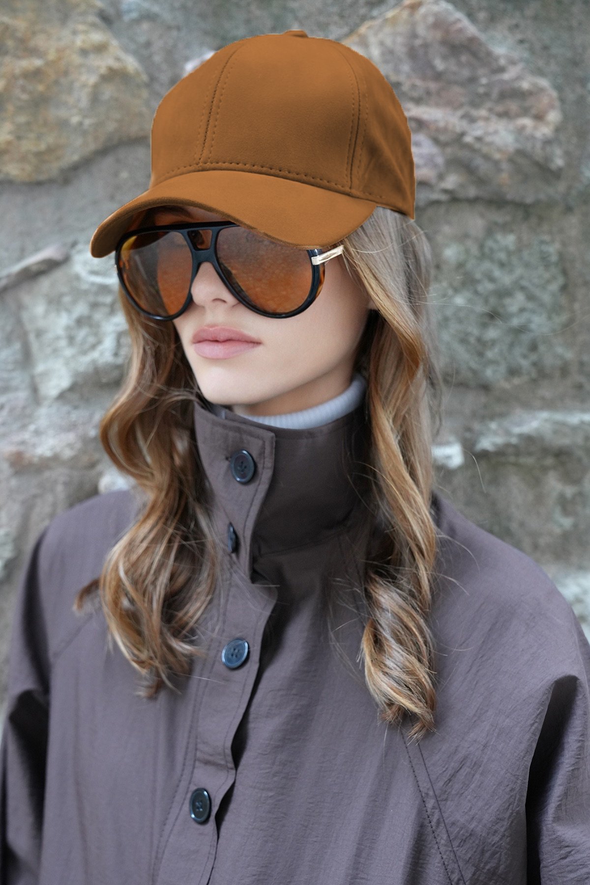 Kadın TABA Kadife Dokulu Kavisli Siperlik Ayarlanabilir Şapka VS01228