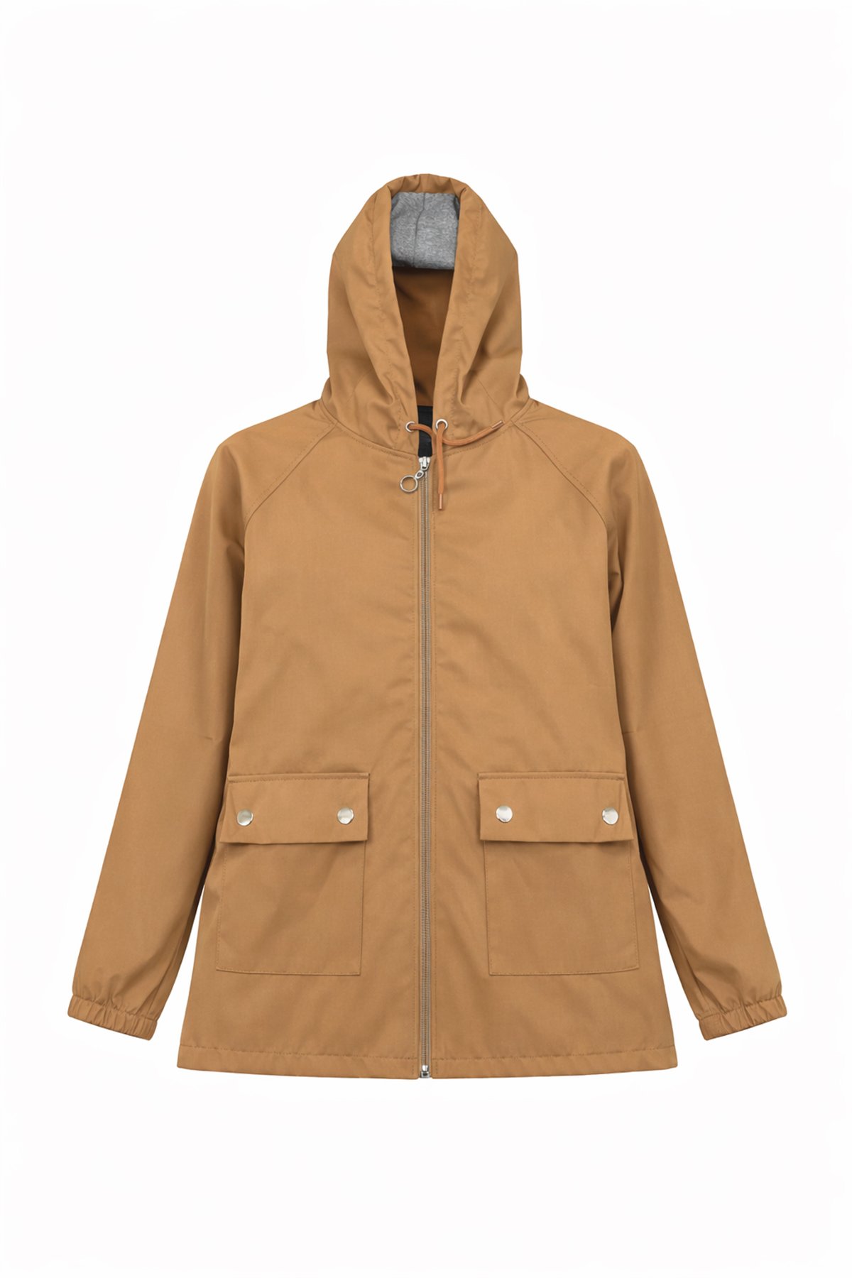 Kadın TABA Kapüşonlu Fermuarlı Çift Cepli Yağmurluk Ceket ALC-X12514