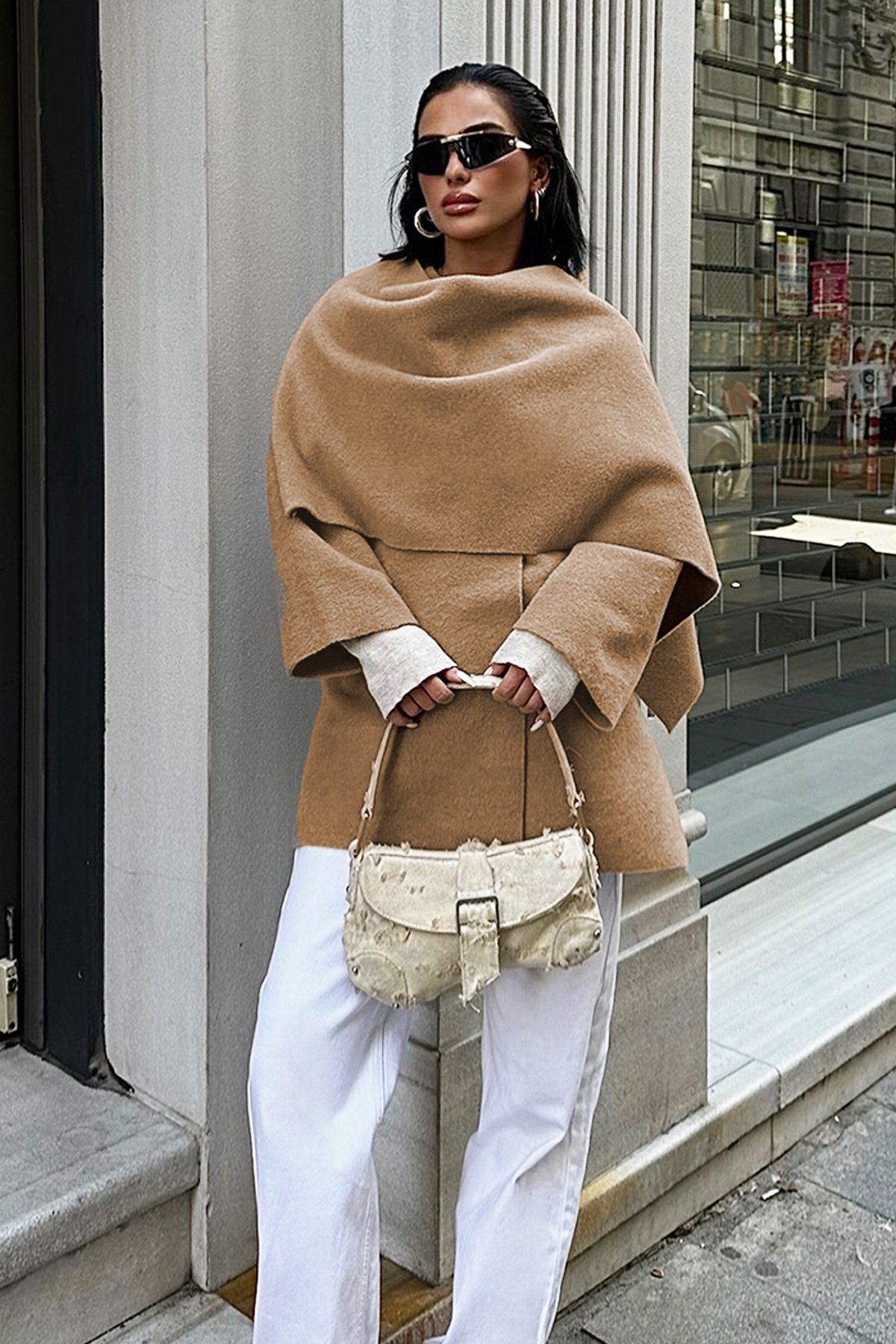 Kadın VİZON Yün Karışımlı Ceket VS00051