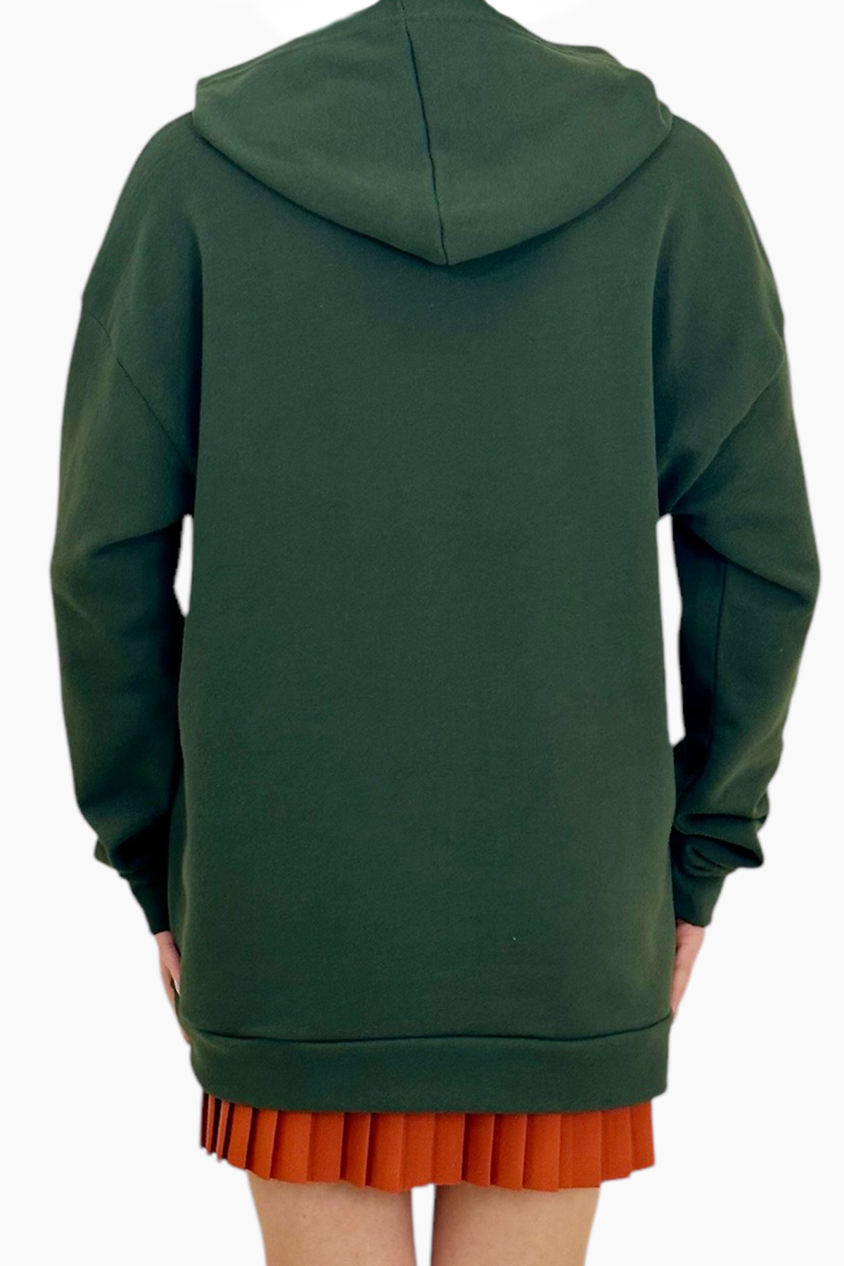 Kapüşonlu Kanguru Cepli 3 İplik Kalın Sweatshirt - Haki