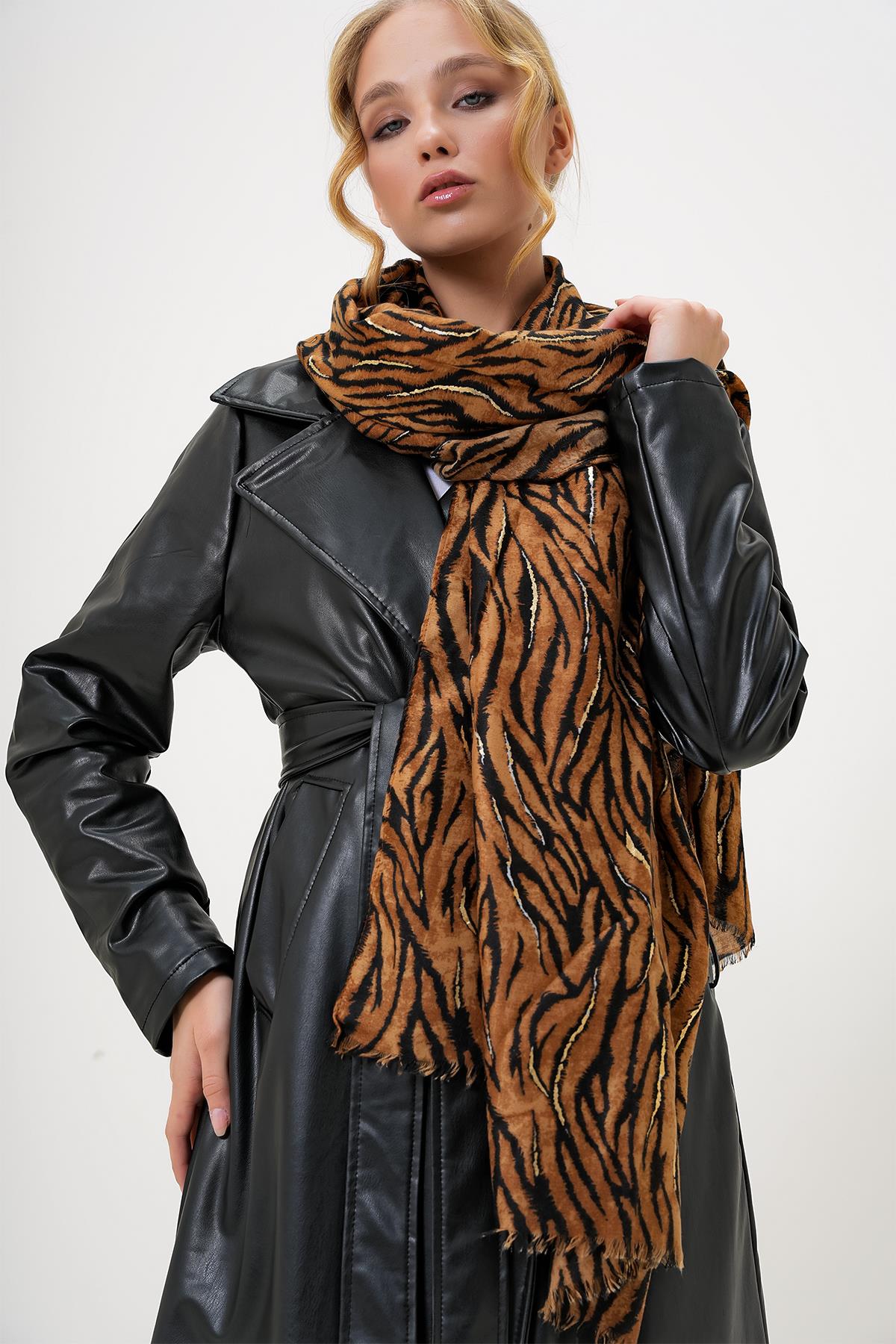 LEOPAR DESENLİ DOKUMA ŞAL - Leopar
