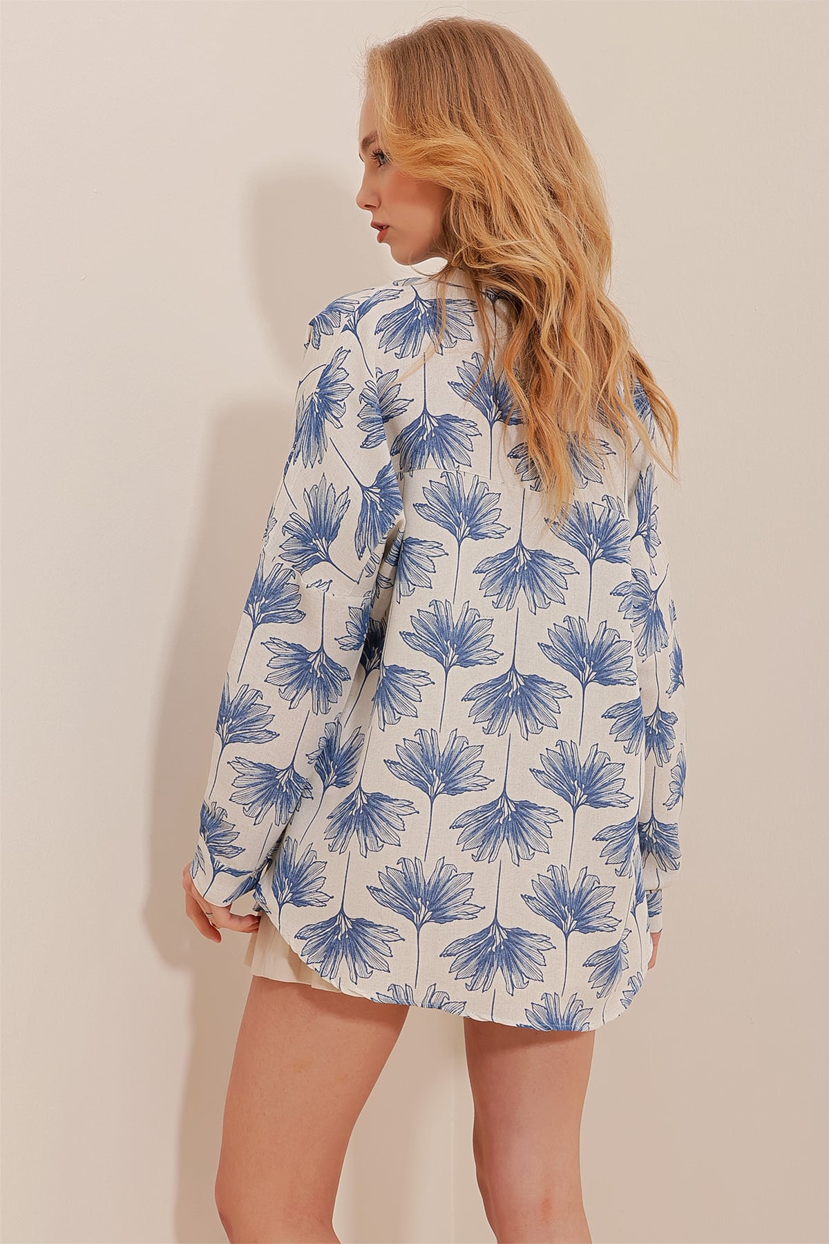 Oversize Keten Gömlek - SAKS