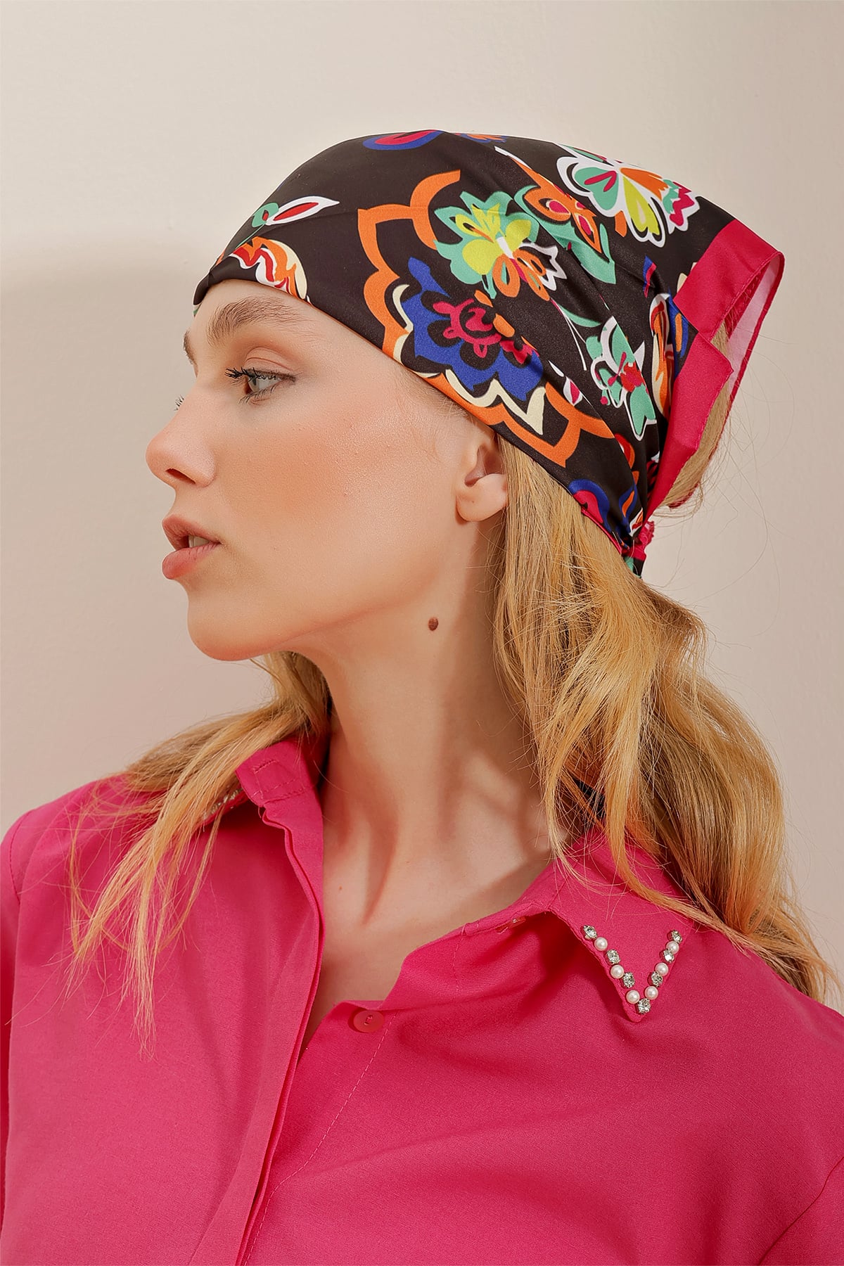 Saç Aksesuarı Bandana Fular - Lacivert