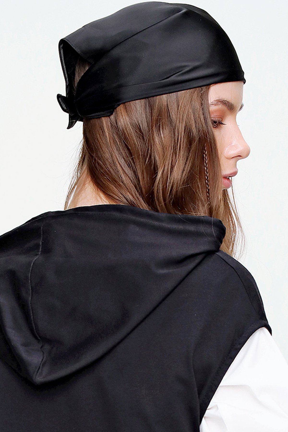 Saten Fular - Siyah