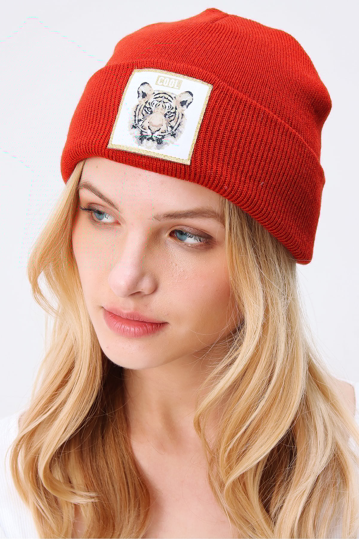 Tıger Nakışlı Bere - Kiremit