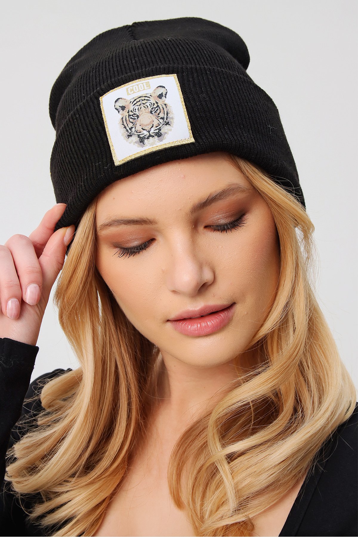 Tıger Nakışlı Bere - Siyah