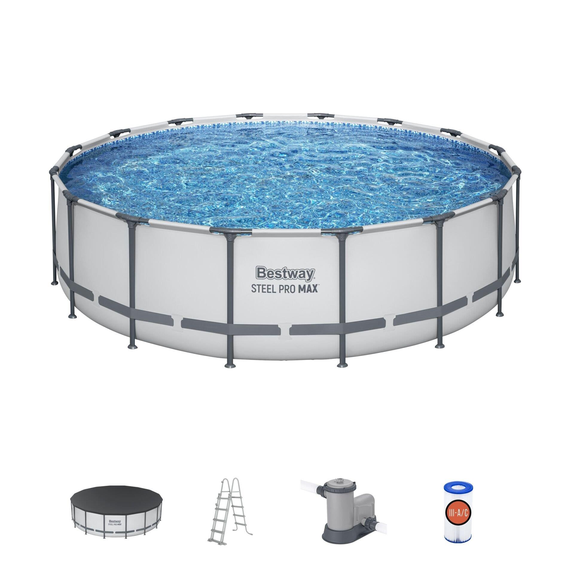 Bestway® 5612Z Steel Pro MAX™ Prefabrik Yer Üstü Çember Havuz Seti 4,88 m x 1,22 m