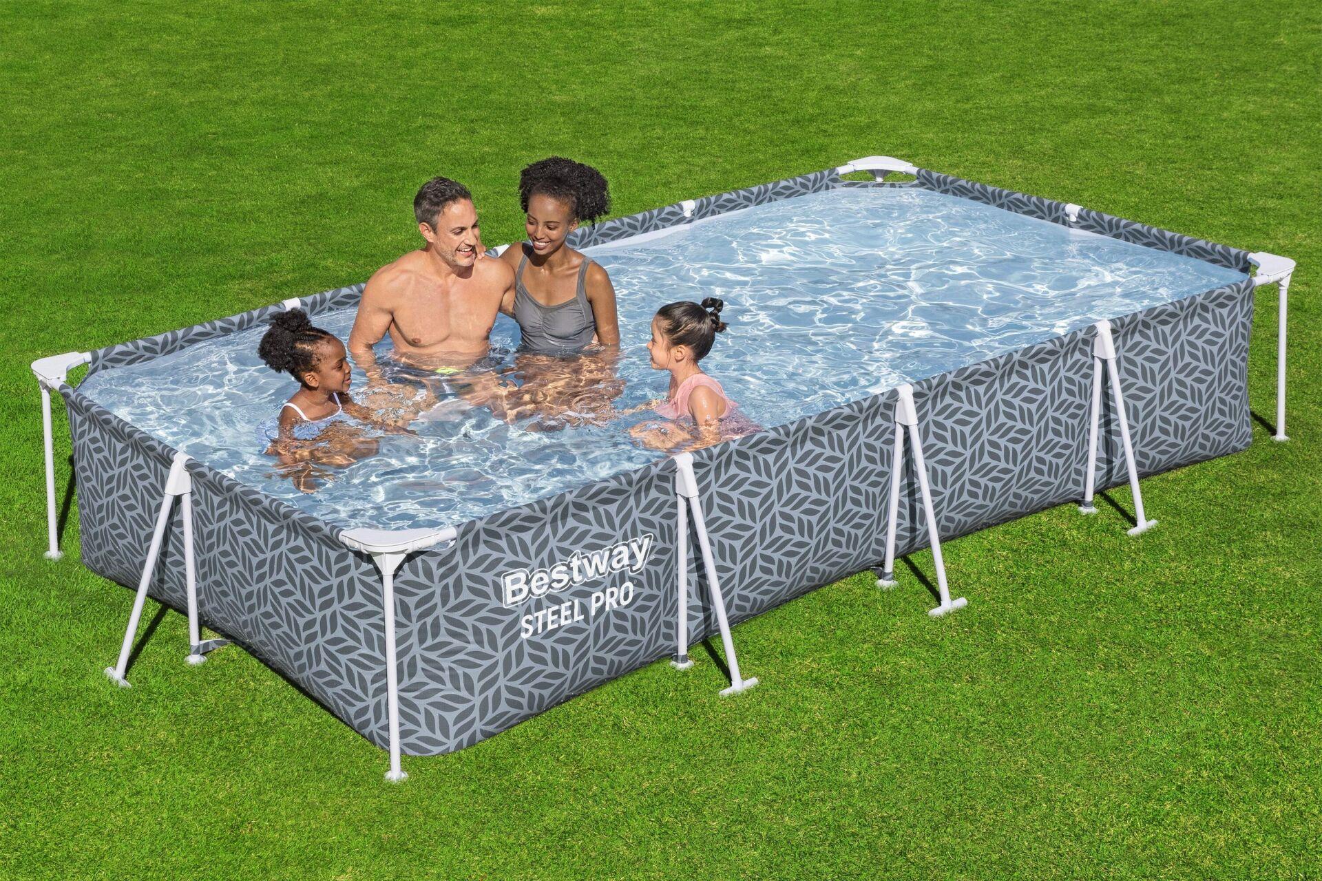 Bestway® 561FT Steel Pro® Dikdörtgen Prefabrik Yer Üstü Havuz 3,66 m x 2,01 m x 66 cm