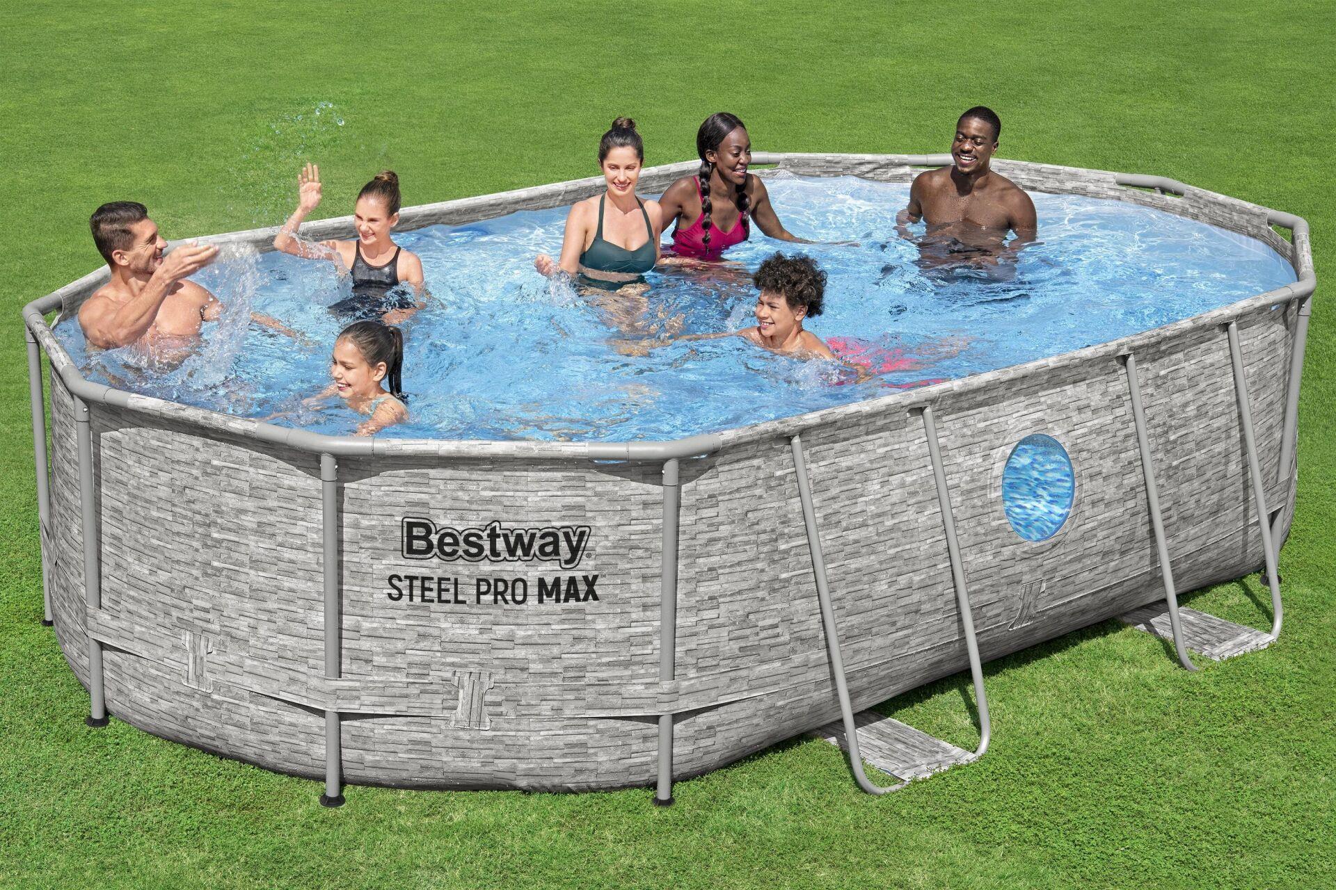 Bestway® 56946 Power Steel™ Vista Serisi 2-  Prefabrik Yer Üstü Havuz Seti 4,88 m x 3,05 m x 1,07 m