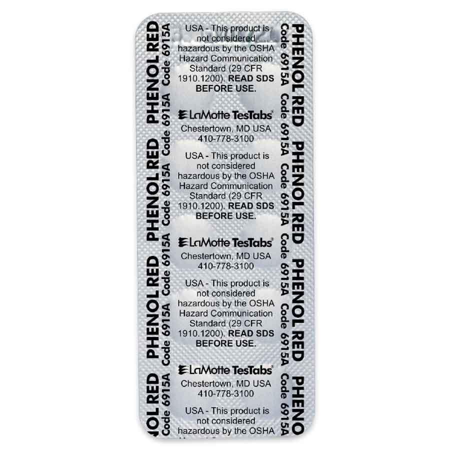 LAMOTTE PH TEST TABLETİ 100 FOLYO (TEST KİTLERİ İÇİN 1000 ÖLÇÜM) - PHENOL RED (GÖRSEL)