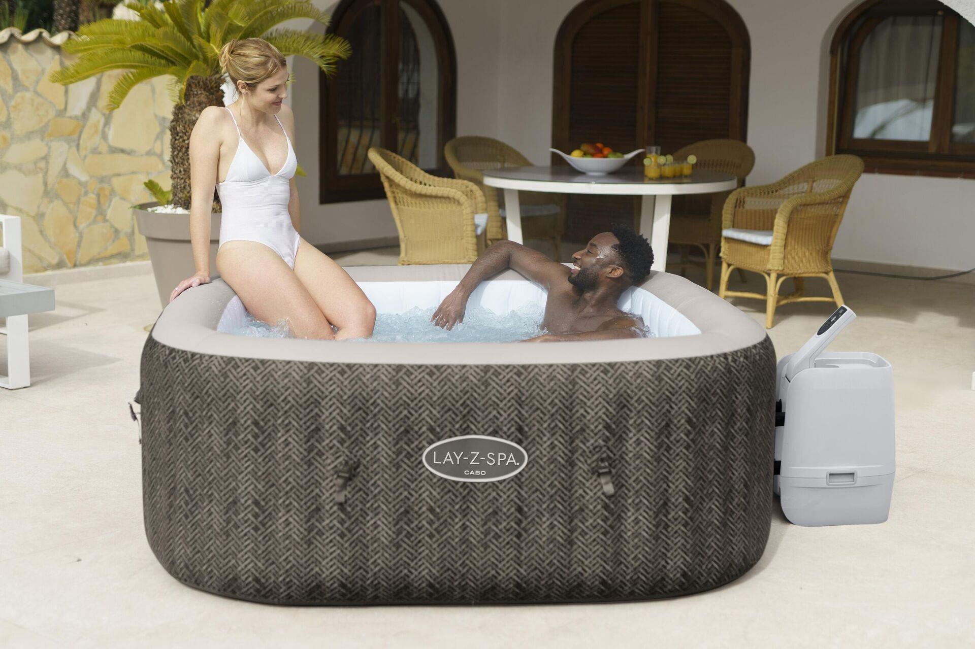 Lay-Z-Spa® Cabo Smart HydroJet™ 6001R Enerji Tasarruflu Şişme Spa Havuzu, Mobil Uygulama Kontrollü, 4-6 kişilik