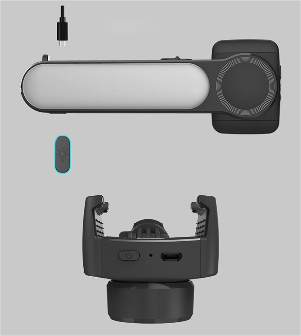  Android iOS Akıllı Telefon için LED Işık Tripod Teleskopik Çubuk El Gimbal Sabitleyici ile L09 Kablosuz Bluetooth Selfie Stick