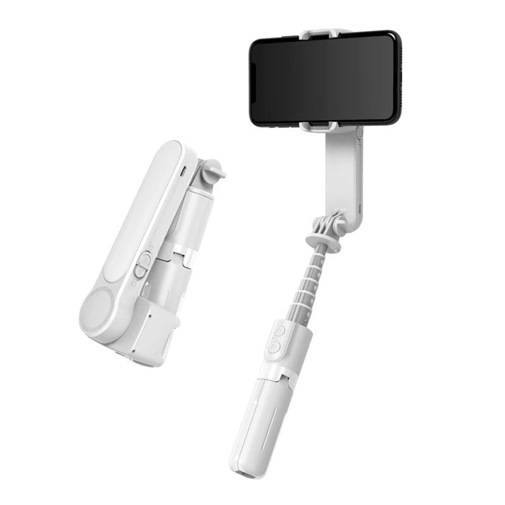  Android iOS Akıllı Telefon için LED Işık Tripod Teleskopik Çubuk El Gimbal Sabitleyici ile L09 Kablosuz Bluetooth Selfie Stick