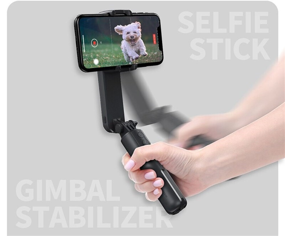  Android iOS Akıllı Telefon için LED Işık Tripod Teleskopik Çubuk El Gimbal Sabitleyici ile L09 Kablosuz Bluetooth Selfie Stick