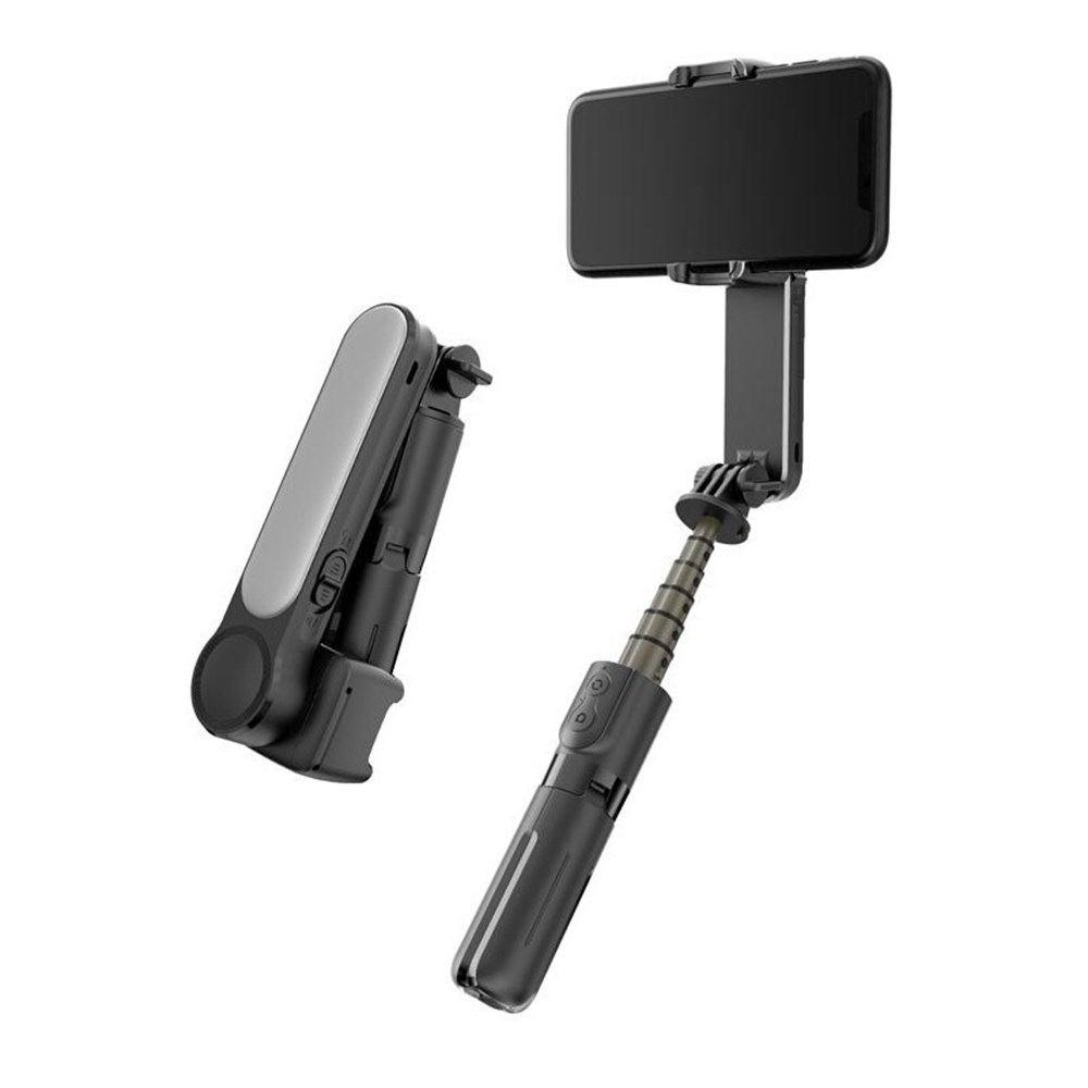  Android iOS Akıllı Telefon için LED Işık Tripod Teleskopik Çubuk El Gimbal Sabitleyici ile L09 Kablosuz Bluetooth Selfie Stick
