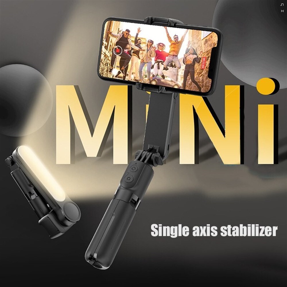  Android iOS Akıllı Telefon için LED Işık Tripod Teleskopik Çubuk El Gimbal Sabitleyici ile L09 Kablosuz Bluetooth Selfie Stick