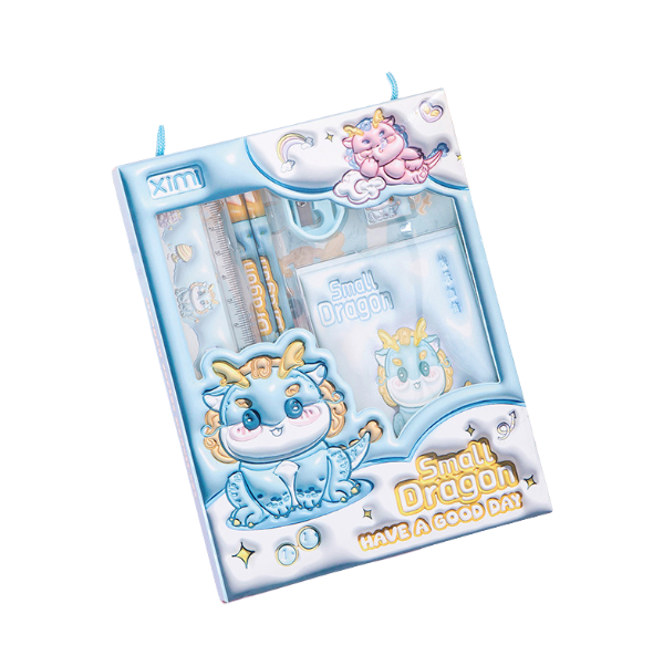 6 Parça Karikatür Kırtasiye Seti - Kurşun Kalem, Silgi, Kalemtıraş, Cetvel Ve Defter İle İdeal Okula Dönüş Hediyesi.78x14cm