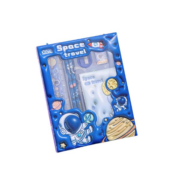 6 Parça Karikatür Kırtasiye Seti - Kurşun Kalem, Silgi, Kalemtıraş, Cetvel Ve Defter İle İdeal Okula Dönüş Hediyesi.78x14cm