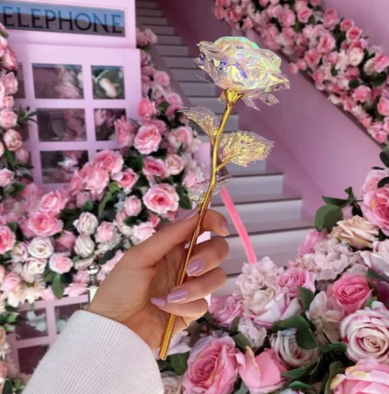 6 Parça Renkli Parlayan Led Işıklı Yapay Gül